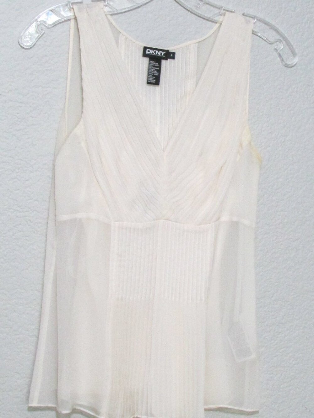 Vintage Silk DKNY sleeveless top featuring delicate pleats with Silk Shell